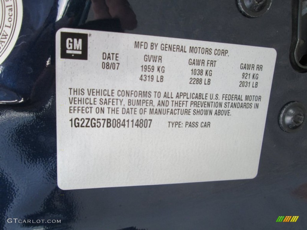 2008 G6 Sedan - Midnight Blue Metallic / Ebony Black photo #29