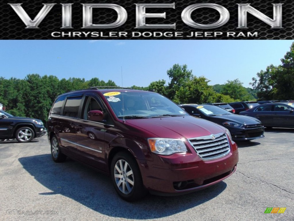2009 Town & Country Touring - Deep Crimson Crystal Pearl / Medium Slate Gray/Light Shale photo #1