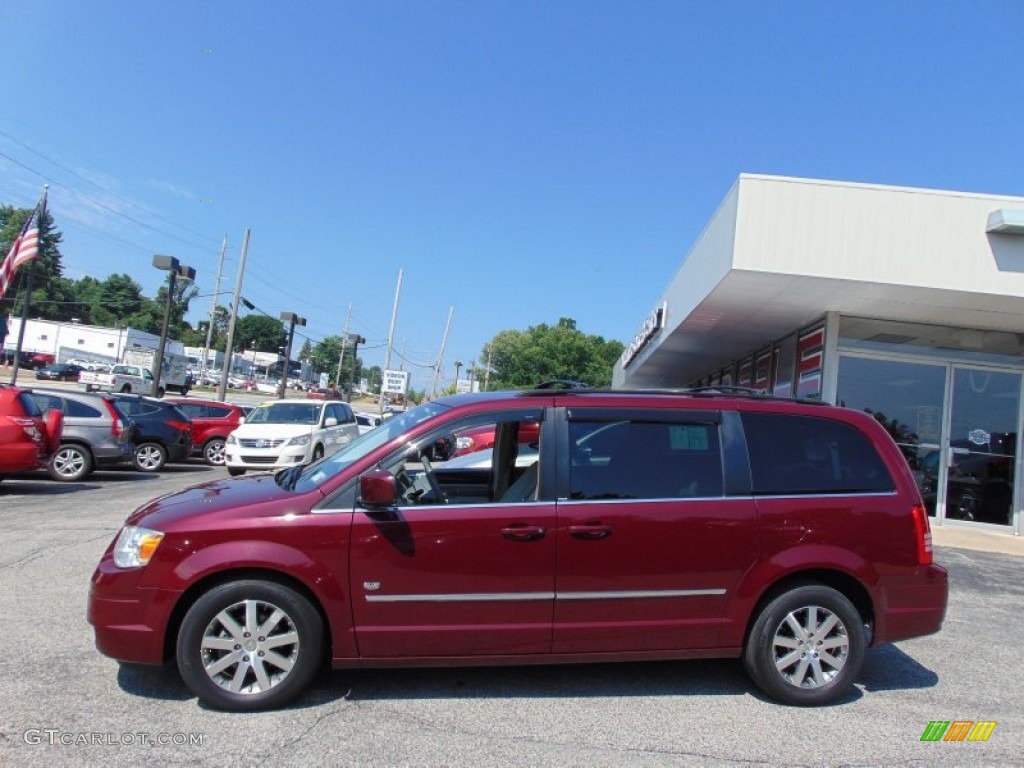 2009 Town & Country Touring - Deep Crimson Crystal Pearl / Medium Slate Gray/Light Shale photo #6