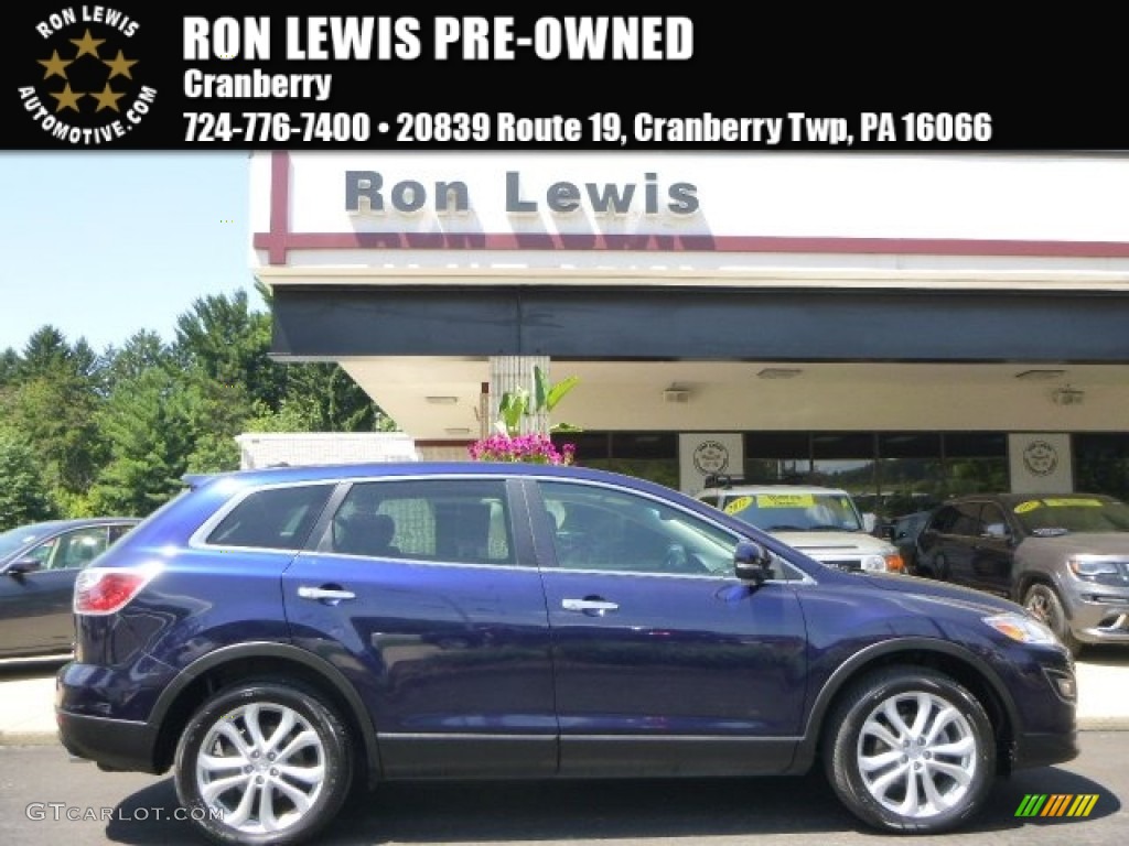 2011 CX-9 Grand Touring AWD - Stormy Blue Mica / Black photo #1