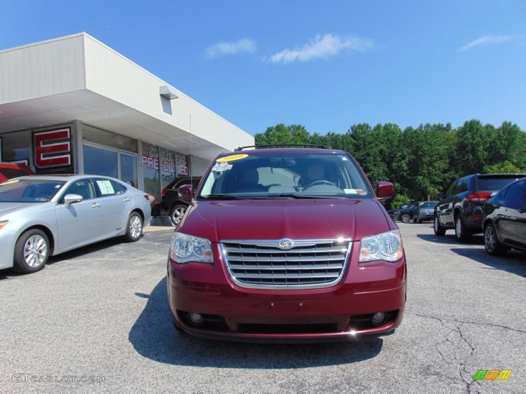 2009 Town & Country Touring - Deep Crimson Crystal Pearl / Medium Slate Gray/Light Shale photo #8