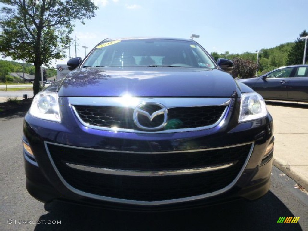 2011 CX-9 Grand Touring AWD - Stormy Blue Mica / Black photo #4