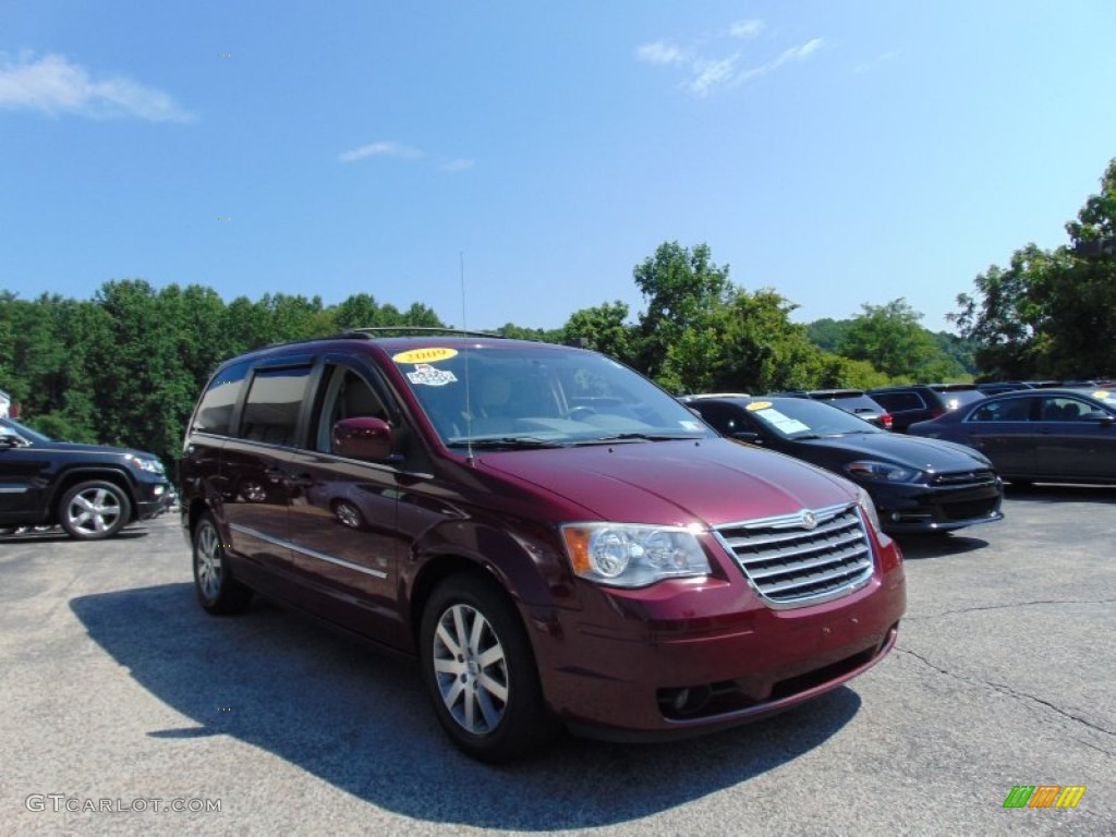 2009 Town & Country Touring - Deep Crimson Crystal Pearl / Medium Slate Gray/Light Shale photo #9