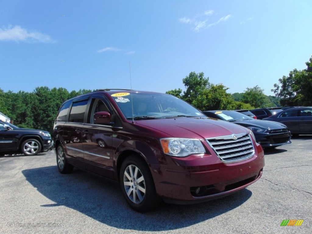 2009 Town & Country Touring - Deep Crimson Crystal Pearl / Medium Slate Gray/Light Shale photo #38