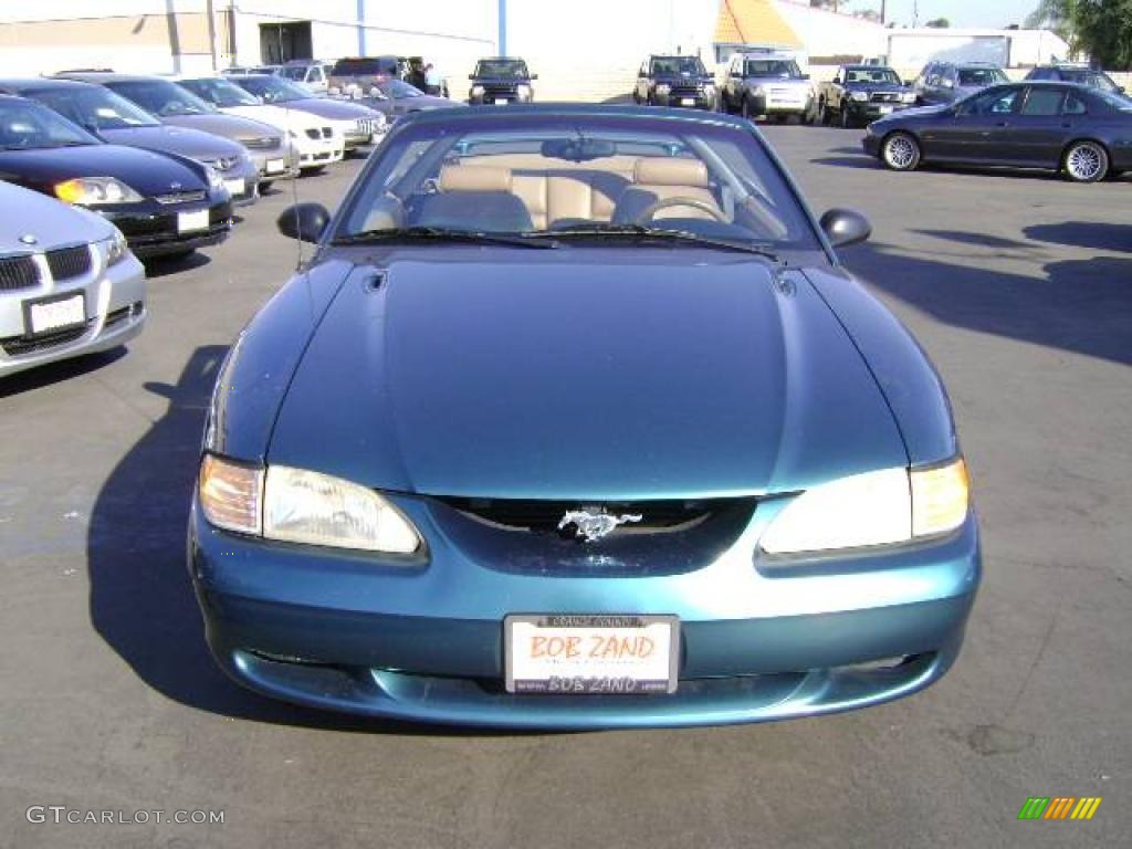 1997 Mustang GT Convertible - Pacific Green Metallic / Saddle photo #6