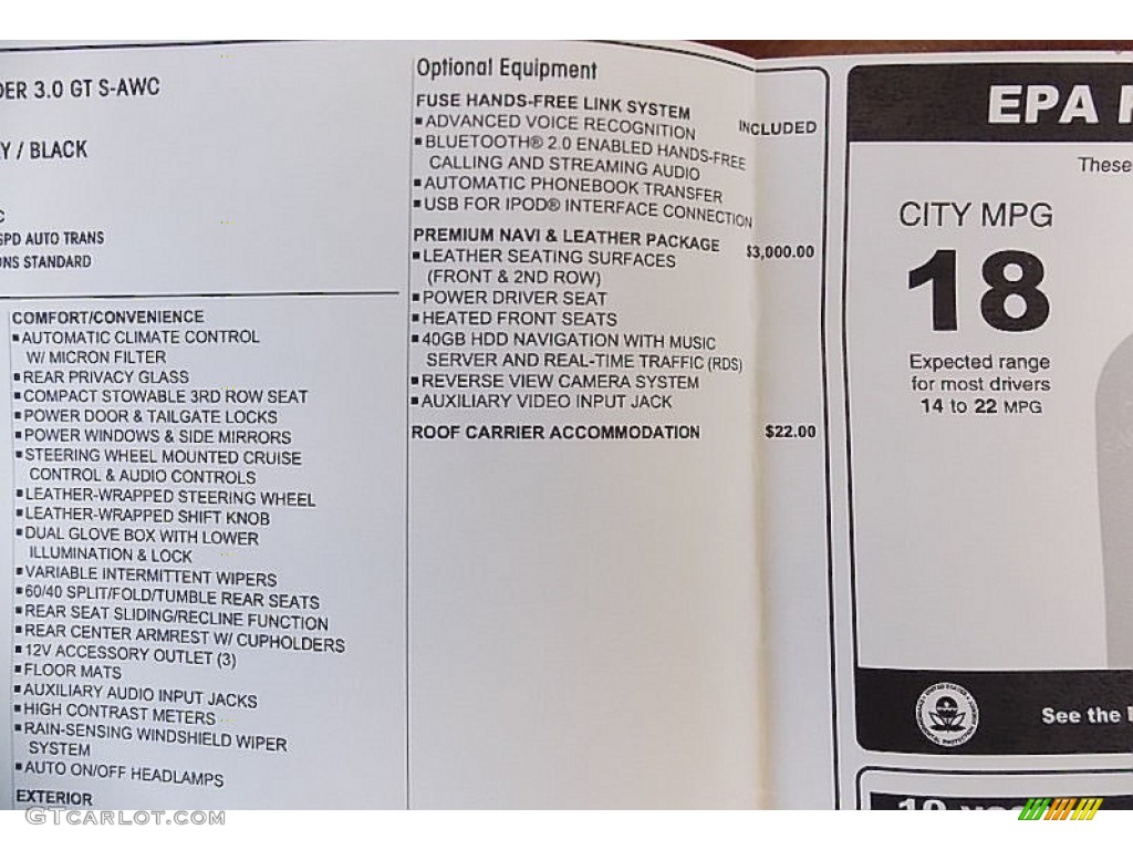 2010 Outlander GT 4WD - Graphite Gray Pearl / Black photo #39