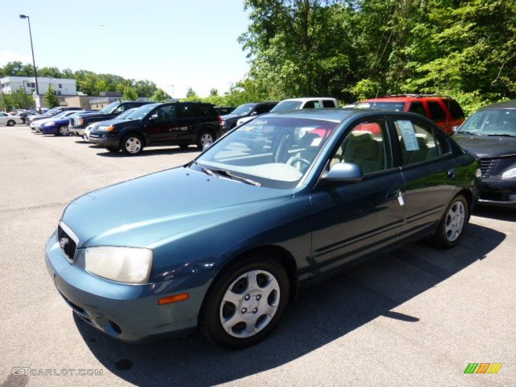 2003 Elantra GLS Sedan - Ocean Blue / Beige photo #1