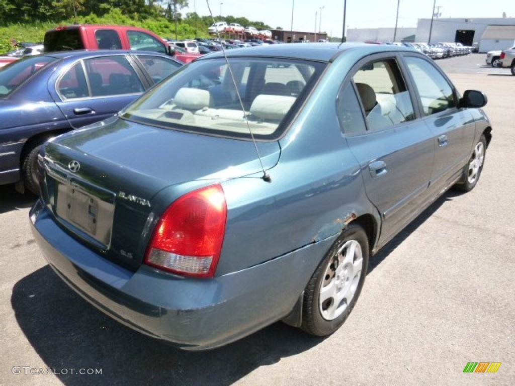 2003 Elantra GLS Sedan - Ocean Blue / Beige photo #3