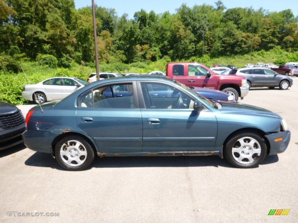2003 Elantra GLS Sedan - Ocean Blue / Beige photo #4