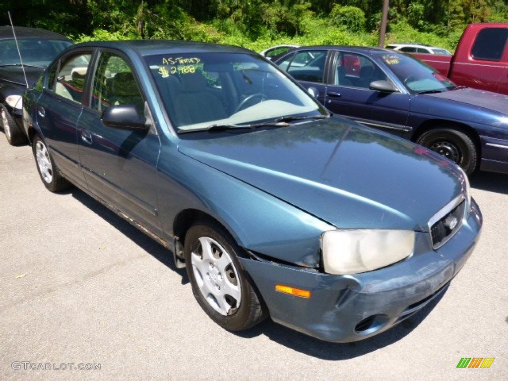 2003 Elantra GLS Sedan - Ocean Blue / Beige photo #5
