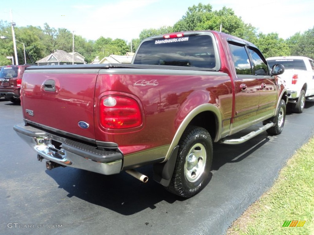 2003 F150 XLT SuperCrew 4x4 - Burgundy Red Metallic / Medium Parchment Beige photo #3
