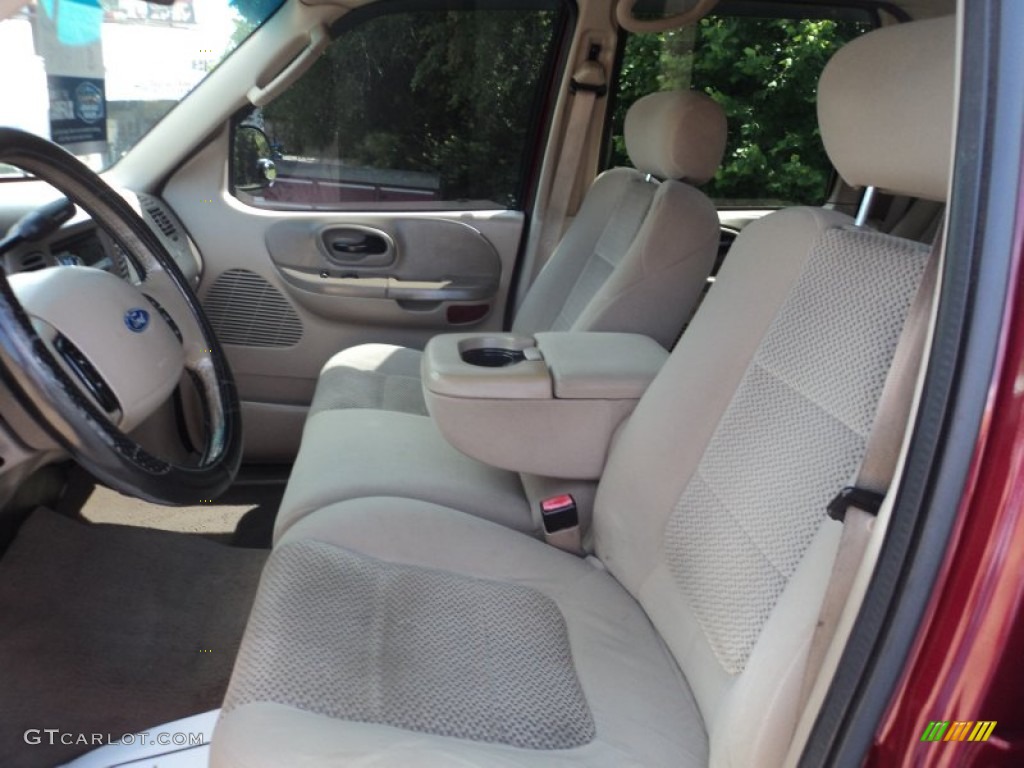 2003 F150 XLT SuperCrew 4x4 - Burgundy Red Metallic / Medium Parchment Beige photo #5