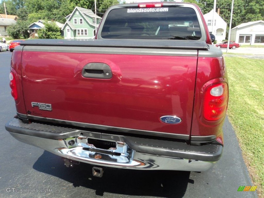 2003 F150 XLT SuperCrew 4x4 - Burgundy Red Metallic / Medium Parchment Beige photo #24