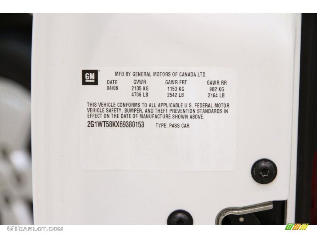 2006 Impala LT - White / Ebony Black photo #13