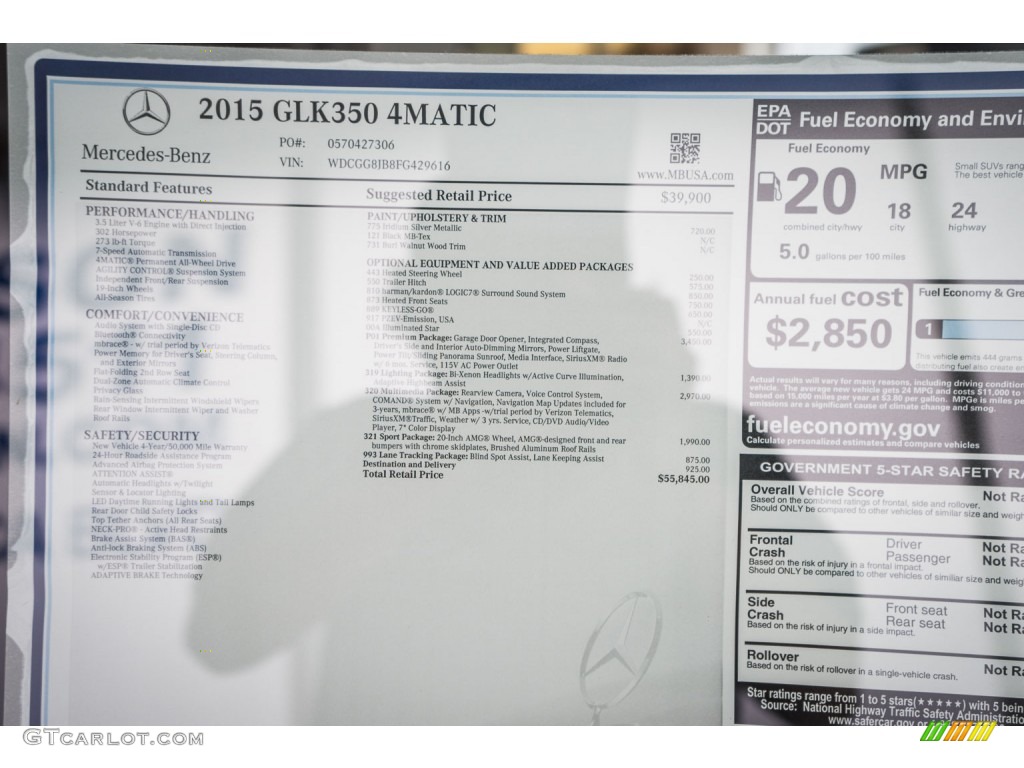 2015 GLK 350 4Matic - Iridium Silver Metallic / Black photo #11