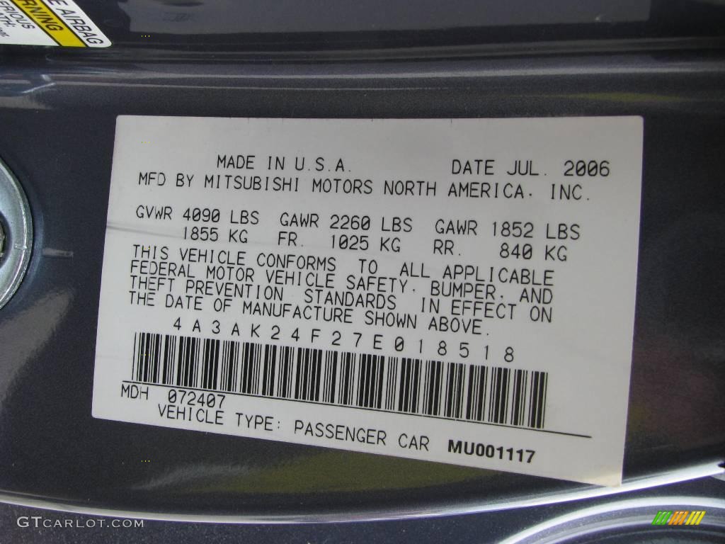 2007 Eclipse GS Coupe - Still Blue Pearl / Dark Charcoal photo #14