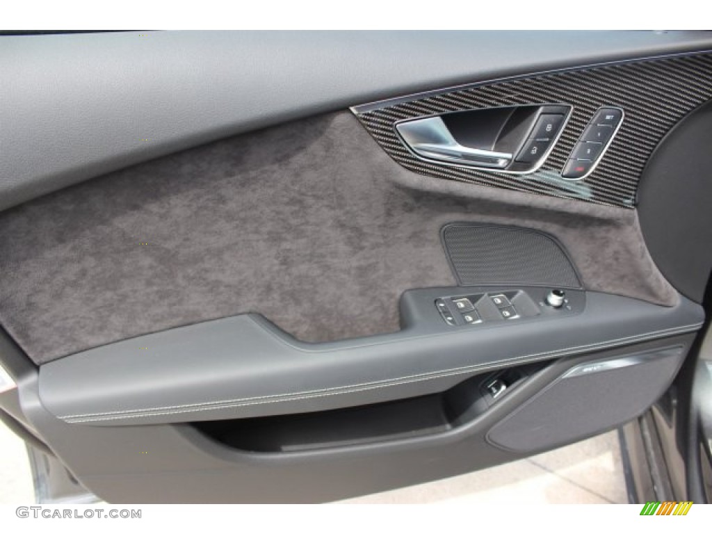 2016 Audi RS 7 4.0 TFSI quattro Black Valcona w/Honeycomb Stitching Door Panel Photo #105728900
