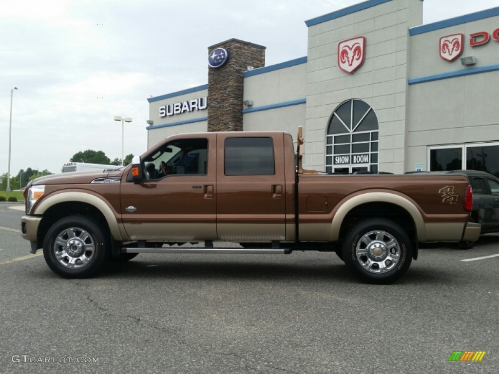 2012 F250 Super Duty Lariat Crew Cab 4x4 - Golden Bronze Metallic / Black photo #7