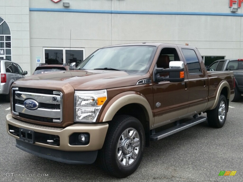 2012 F250 Super Duty Lariat Crew Cab 4x4 - Golden Bronze Metallic / Black photo #8