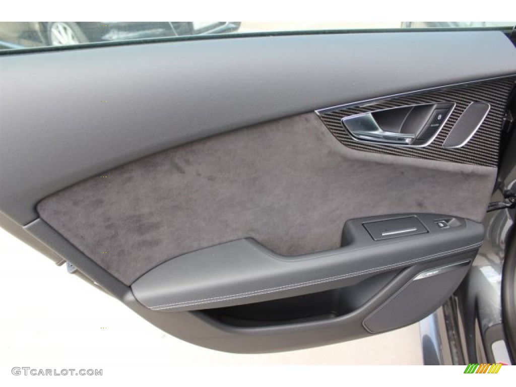 2016 Audi RS 7 4.0 TFSI quattro Black Valcona w/Honeycomb Stitching Door Panel Photo #105729665
