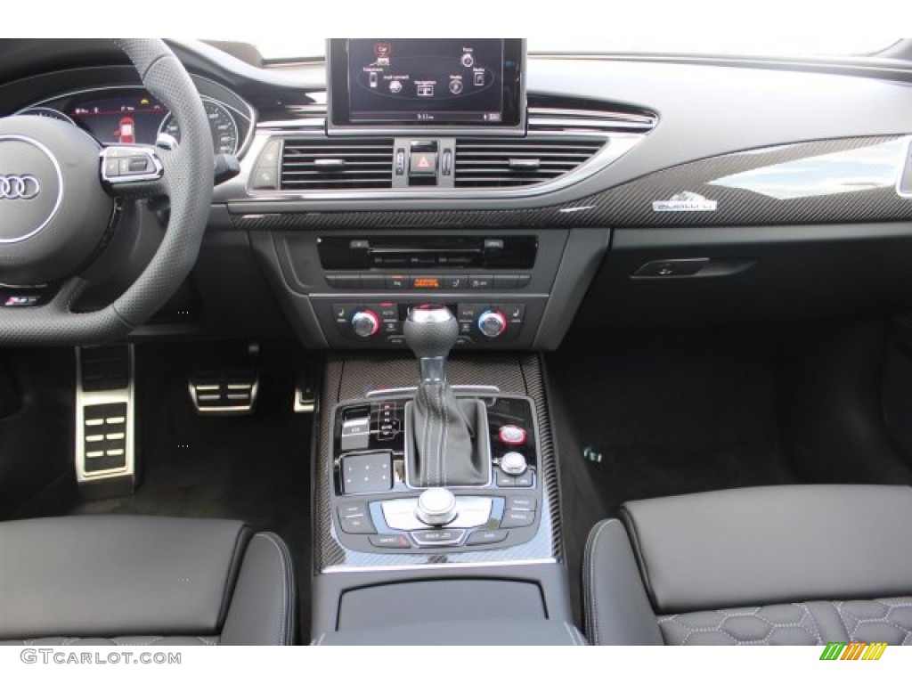 2016 Audi RS 7 4.0 TFSI quattro Black Valcona w/Honeycomb Stitching Dashboard Photo #105729722
