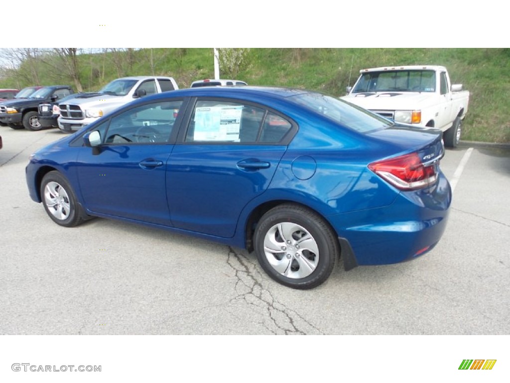 2015 Civic LX Sedan - Dyno Blue Pearl / Gray photo #6