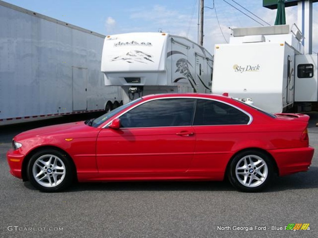 2004 3 Series 325i Coupe - Electric Red / Black photo #2