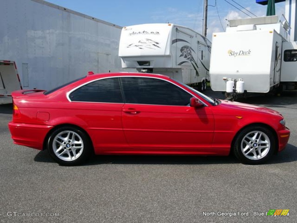 2004 3 Series 325i Coupe - Electric Red / Black photo #6