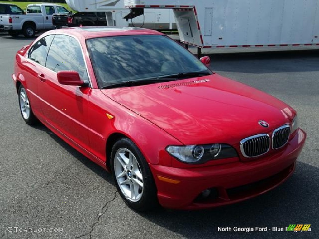 2004 3 Series 325i Coupe - Electric Red / Black photo #7