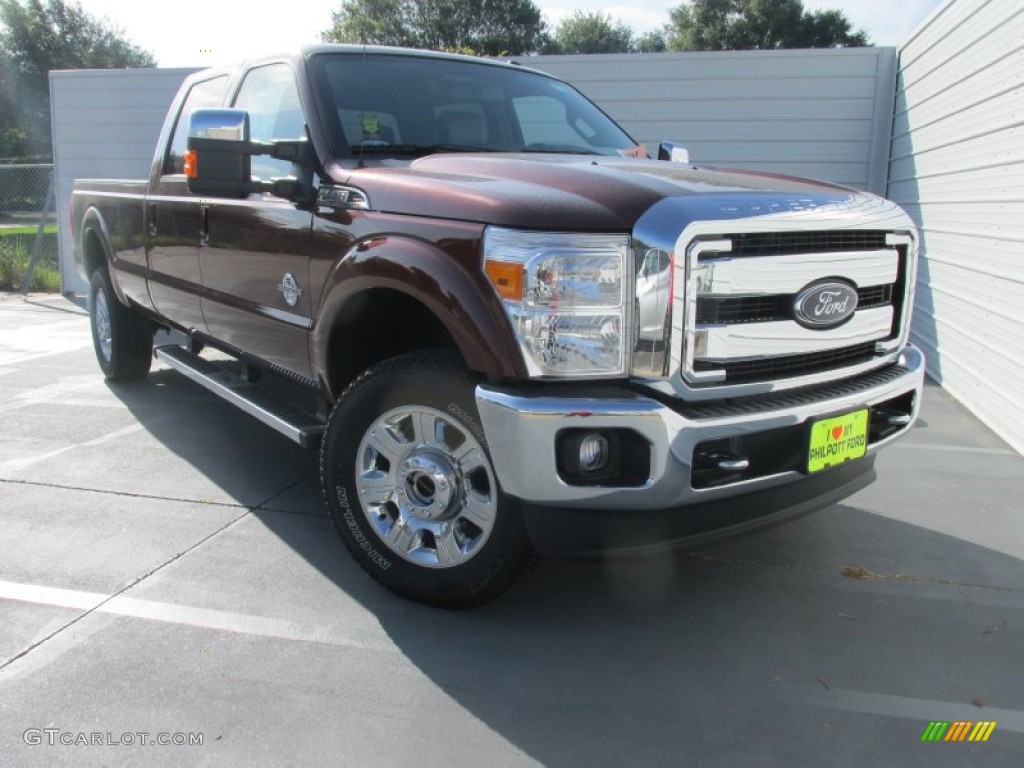 2016 F350 Super Duty Lariat Crew Cab 4x4 - Bronze Fire Metallic / Black photo #2
