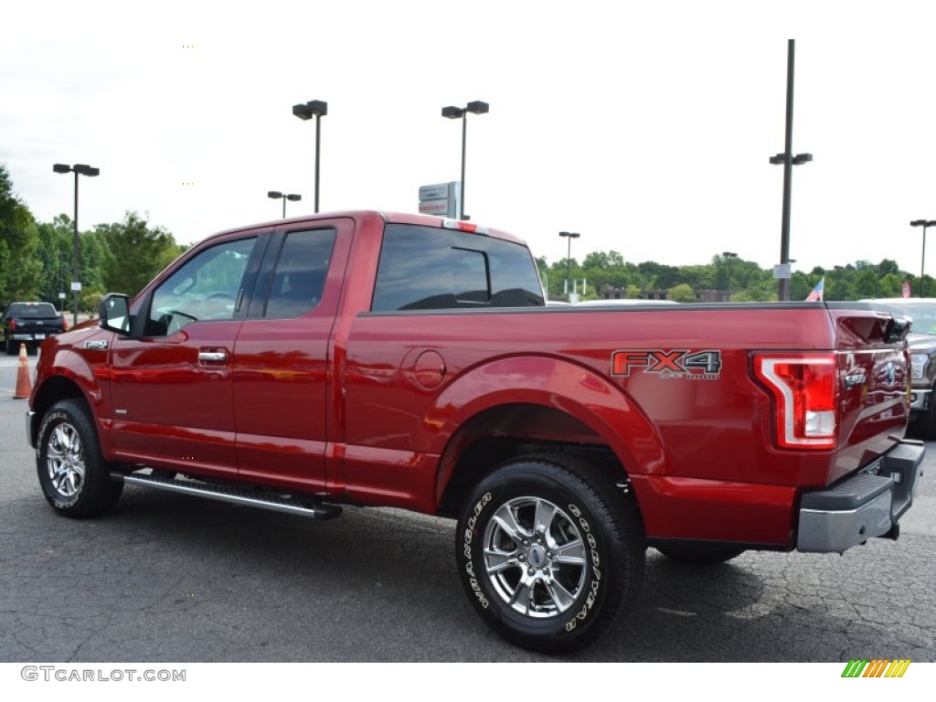 2015 F150 XLT SuperCab 4x4 - Ruby Red Metallic / Medium Earth Gray photo #24