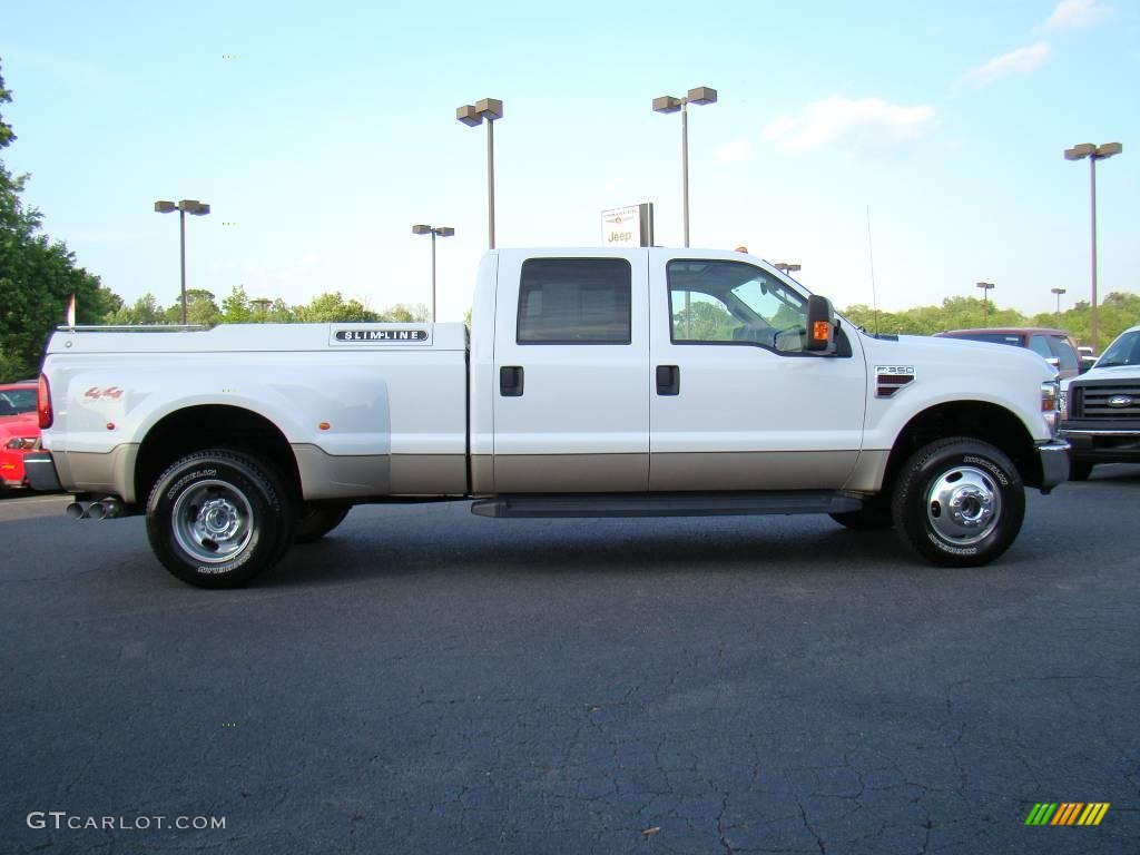 2008 F350 Super Duty Lariat Crew Cab 4x4 Dually - Oxford White / Camel photo #2