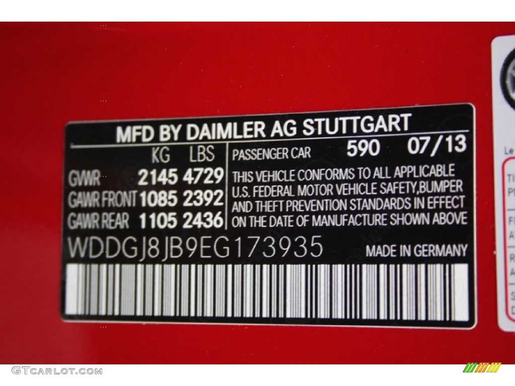 2014 Mercedes-Benz C 350 4Matic Coupe Color Code Photos