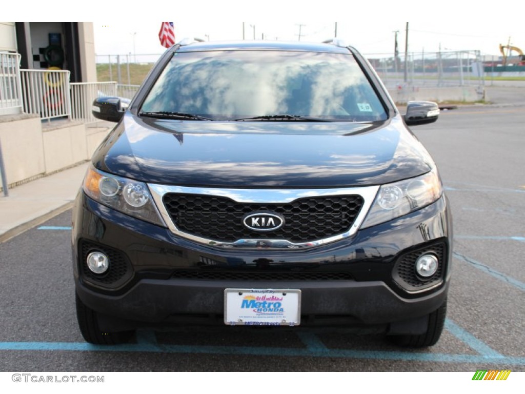 2012 Sorento LX AWD - Ebony Black / Black photo #2