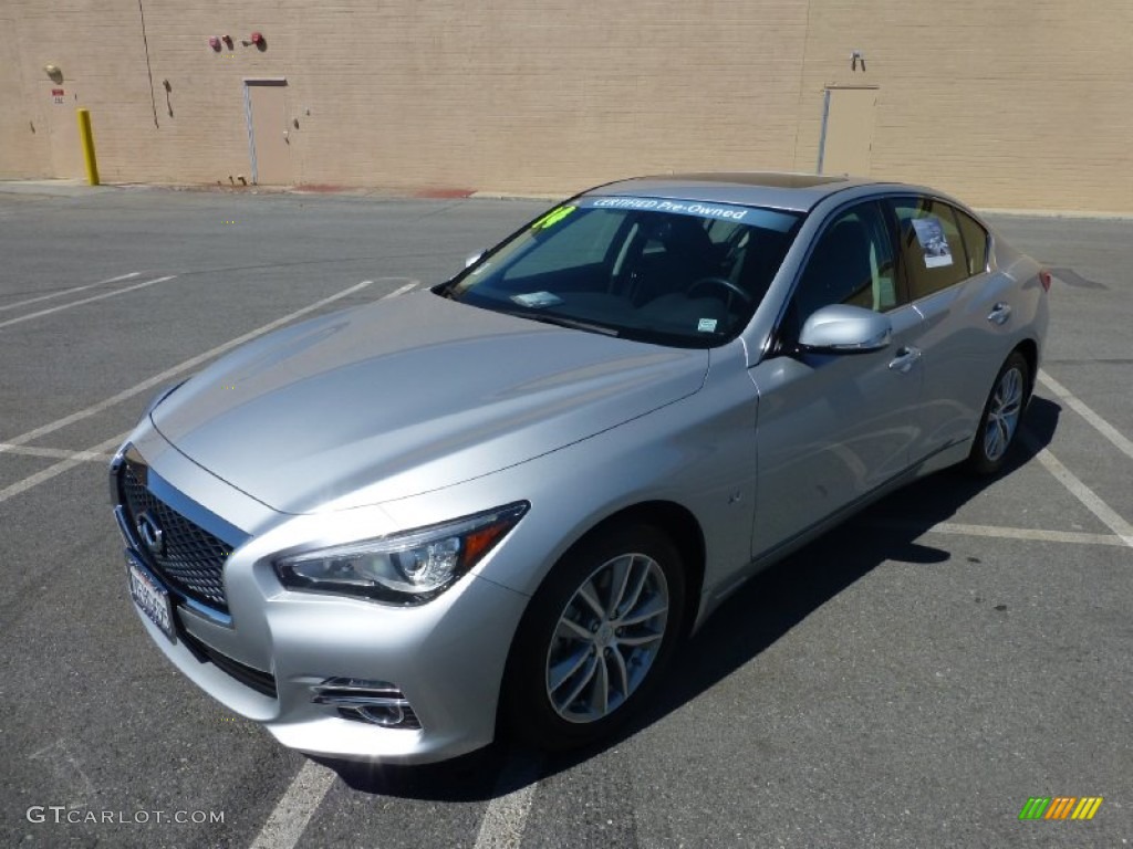 Liquid Platinum 2014 Infiniti Q 50 3.7 AWD Premium Exterior Photo #105760160