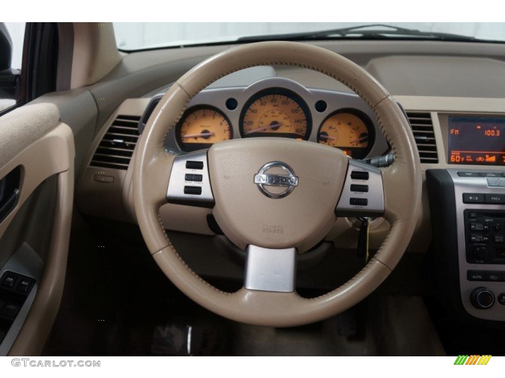 2003 Nissan Murano SL AWD Cafe Latte Steering Wheel Photo #105760403