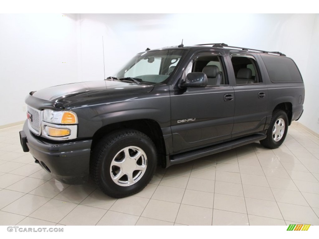 2003 Yukon XL Denali AWD - Carbon Metallic / Stone Gray photo #3