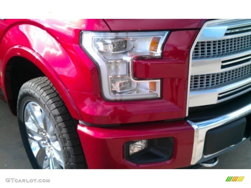 2015 F150 Platinum SuperCrew 4x4 - Ruby Red Metallic / Platinum Brunello photo #3