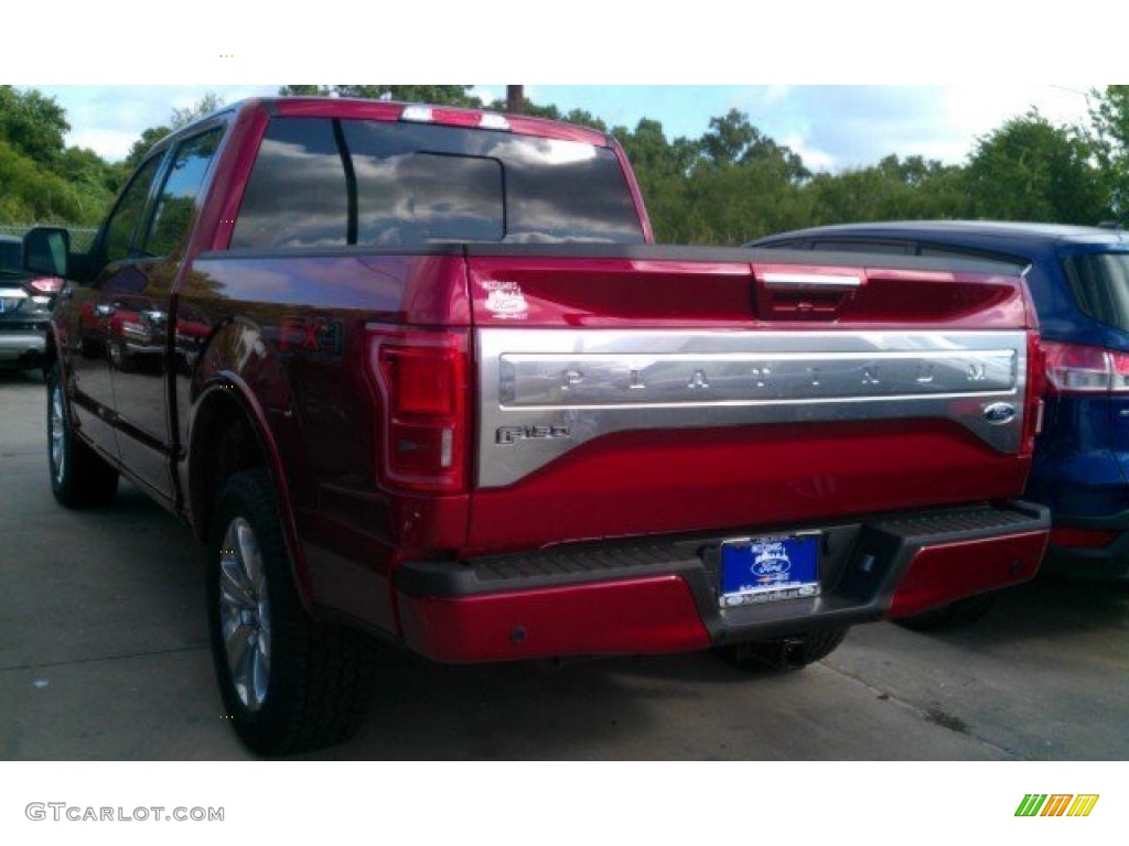 2015 F150 Platinum SuperCrew 4x4 - Ruby Red Metallic / Platinum Brunello photo #20