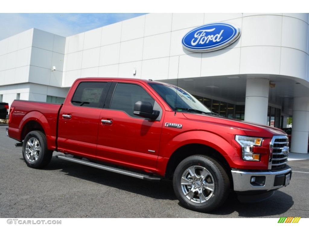 2015 F150 XLT SuperCrew - Ruby Red Metallic / Medium Earth Gray photo #1