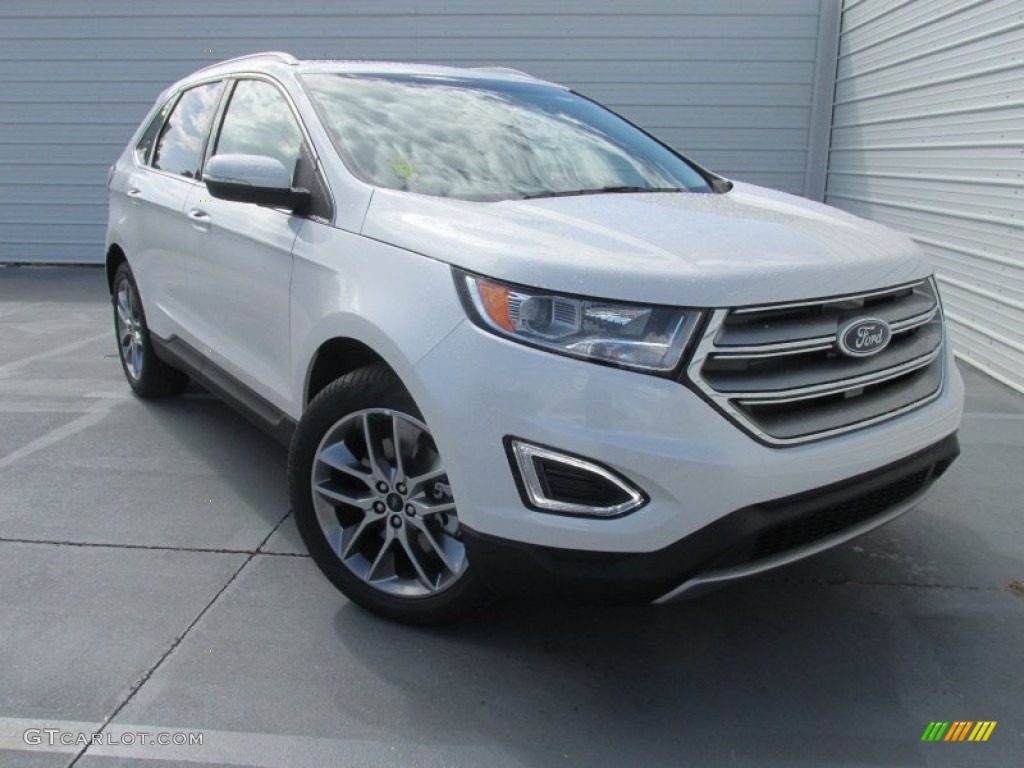 White Platinum Metallic 2015 Ford Edge Titanium Exterior Photo #105773990