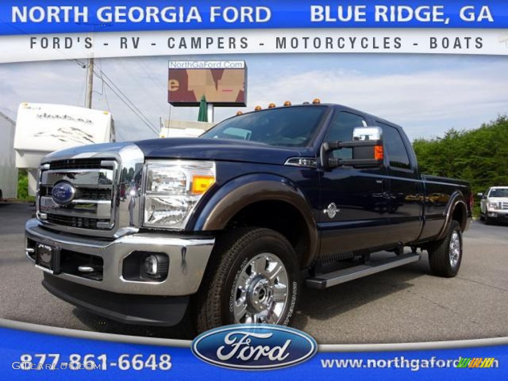 2016 F350 Super Duty Lariat Crew Cab 4x4 - Blue Jeans Metallic / Black photo #1