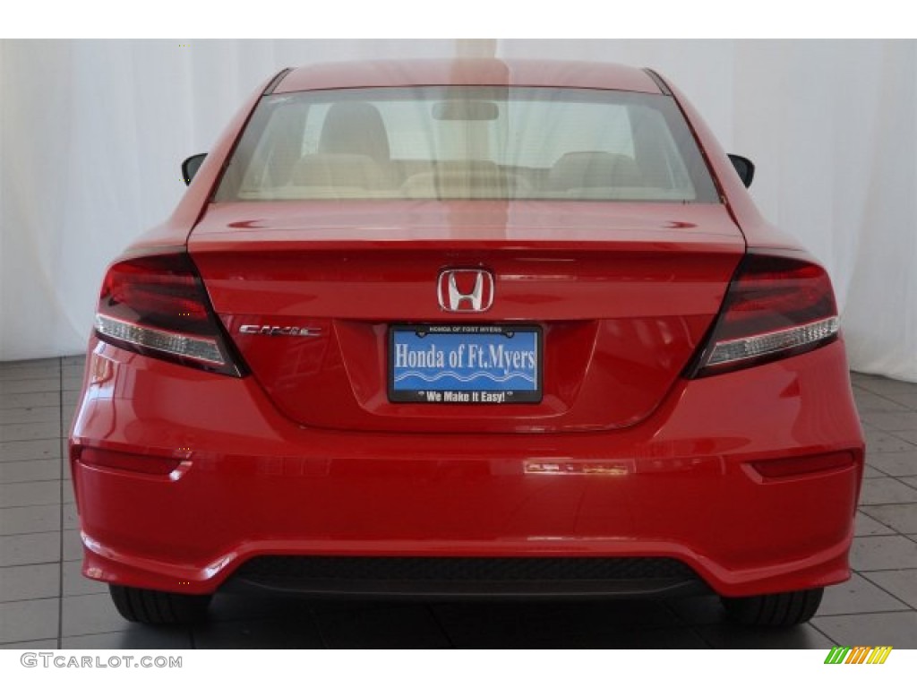 2015 Civic LX Coupe - Crimson Pearl / Gray photo #8