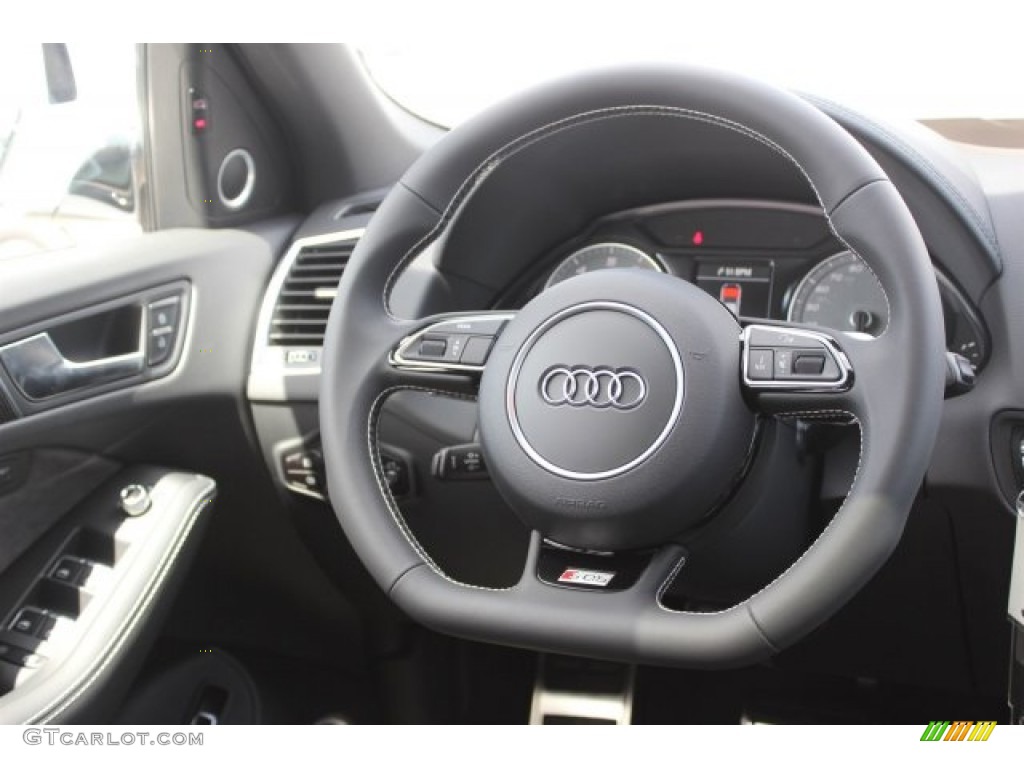2016 Audi SQ5 Premium Plus 3.0 TFSI quattro Black Steering Wheel Photo #105776697