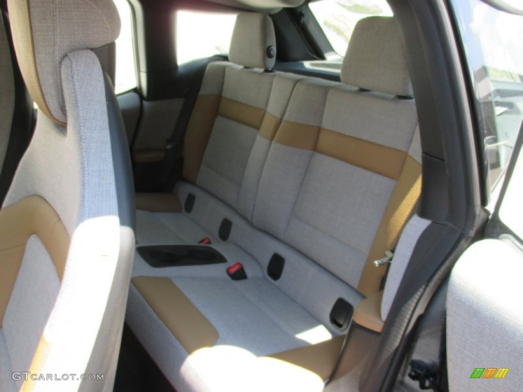 Giga Cassia Natural Leather & Carum Spice Grey Wool Cloth Interior 2015 BMW i3 with Range Extender Photo #105783330