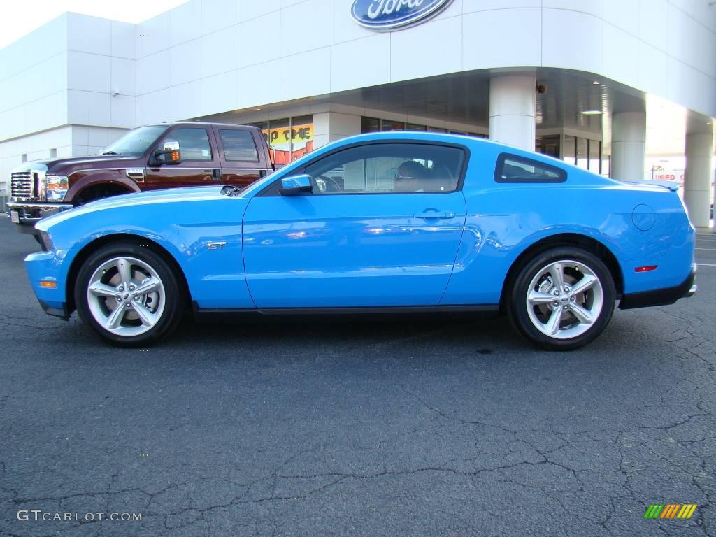 2010 Mustang GT Coupe - Grabber Blue / Charcoal Black photo #5