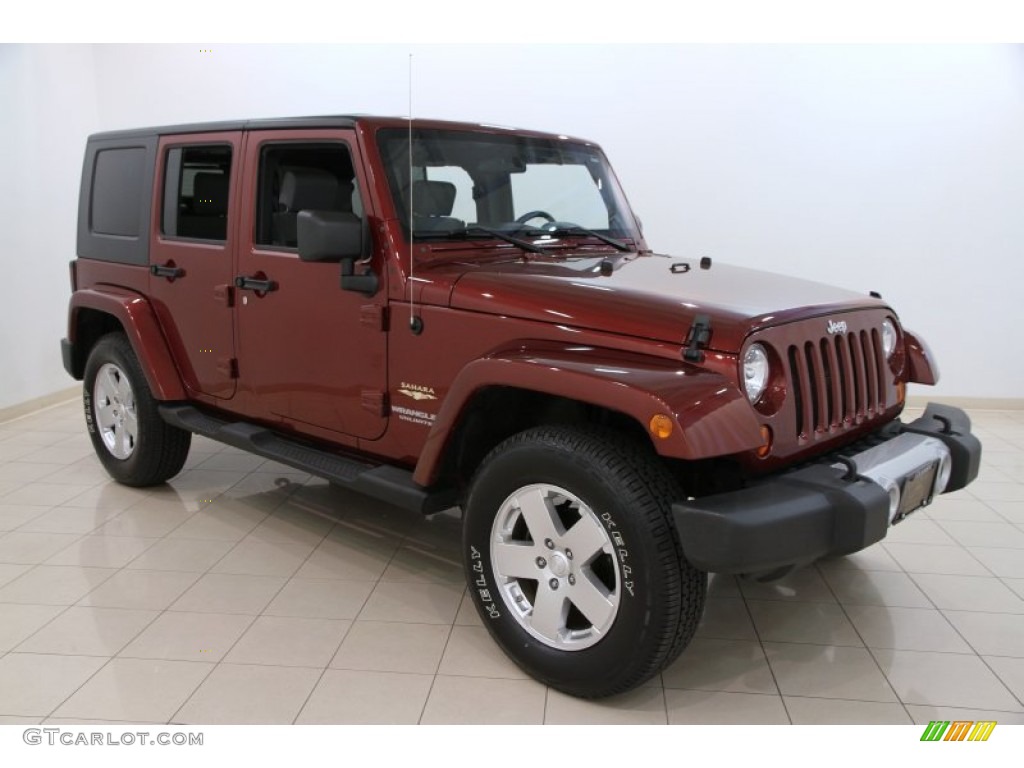 Red Rock Crystal Pearl 2010 Jeep Wrangler Unlimited Sahara 4x4 Exterior Photo #105788307