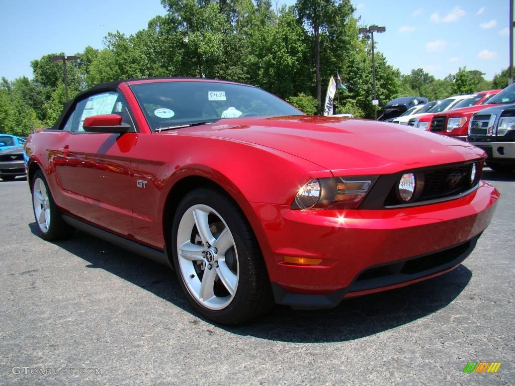 2010 Mustang GT Premium Convertible - Red Candy Metallic / Charcoal Black/Cashmere photo #1