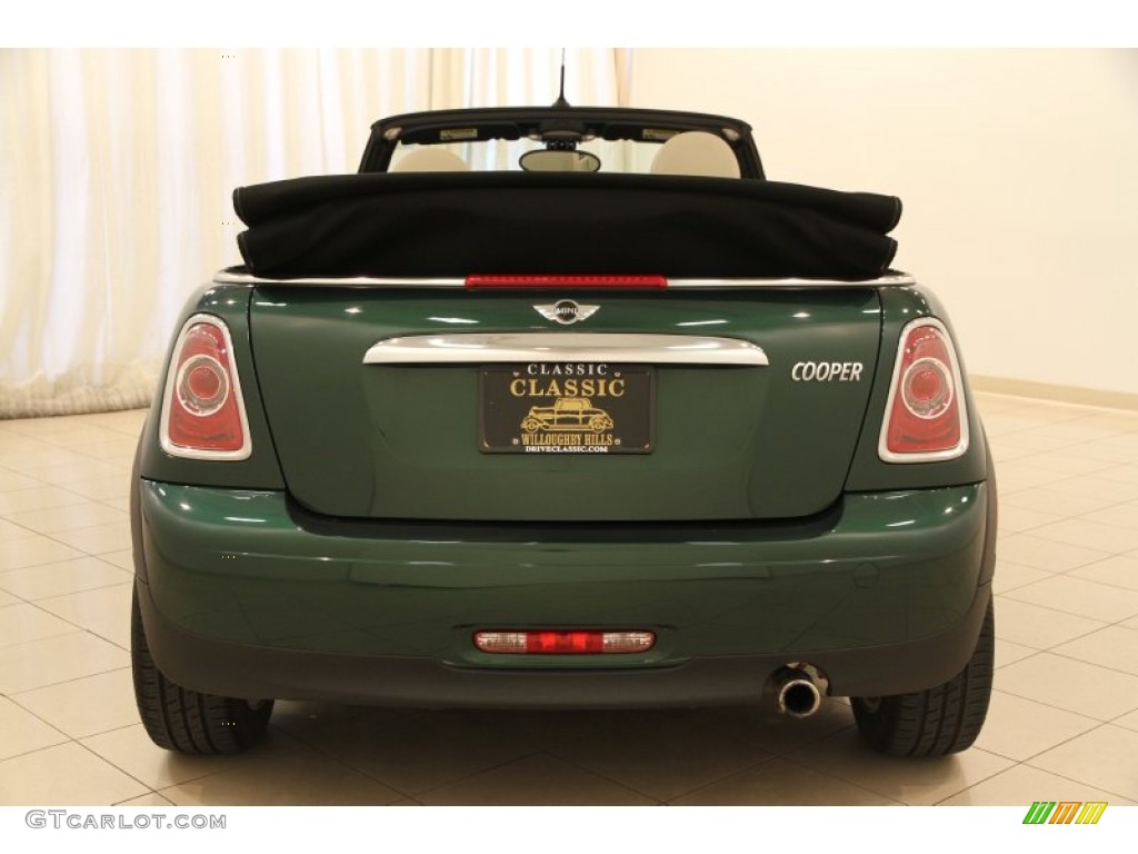2011 Cooper Convertible - British Racing Green II / Gravity Polar Beige Leather photo #15