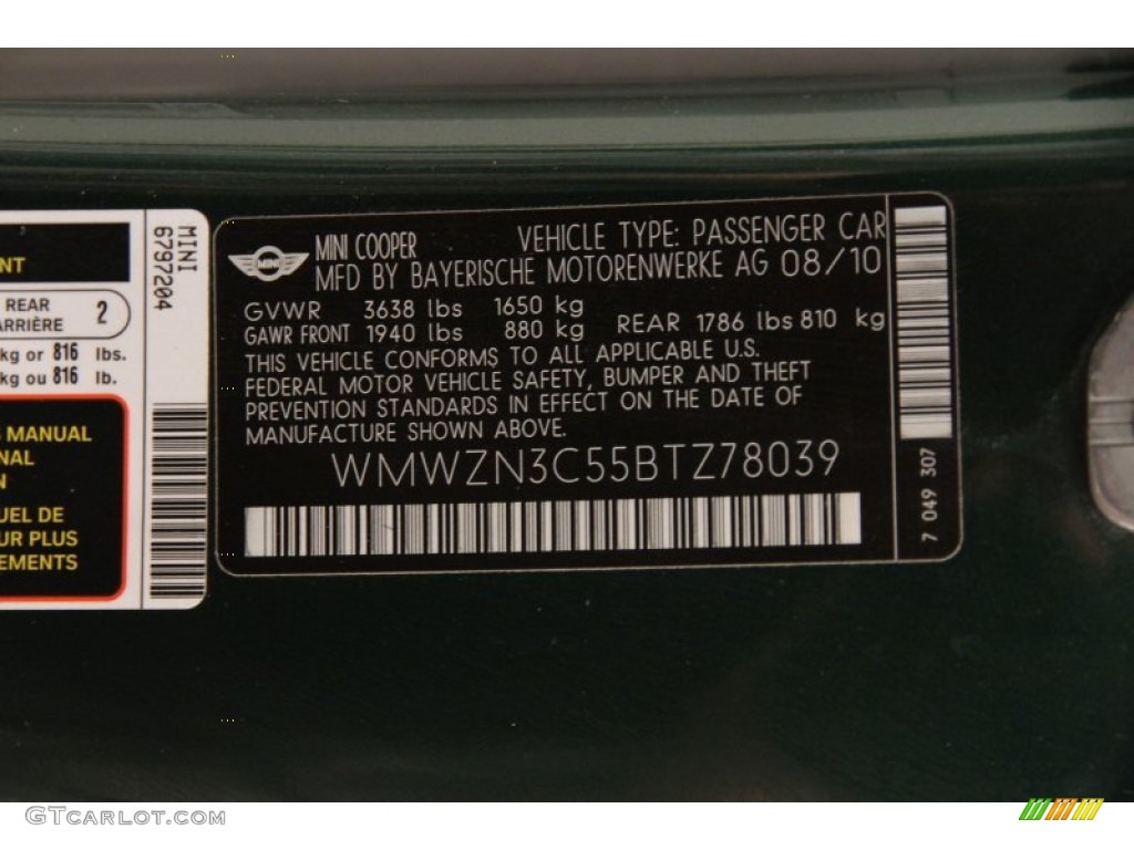 2011 Cooper Convertible - British Racing Green II / Gravity Polar Beige Leather photo #17